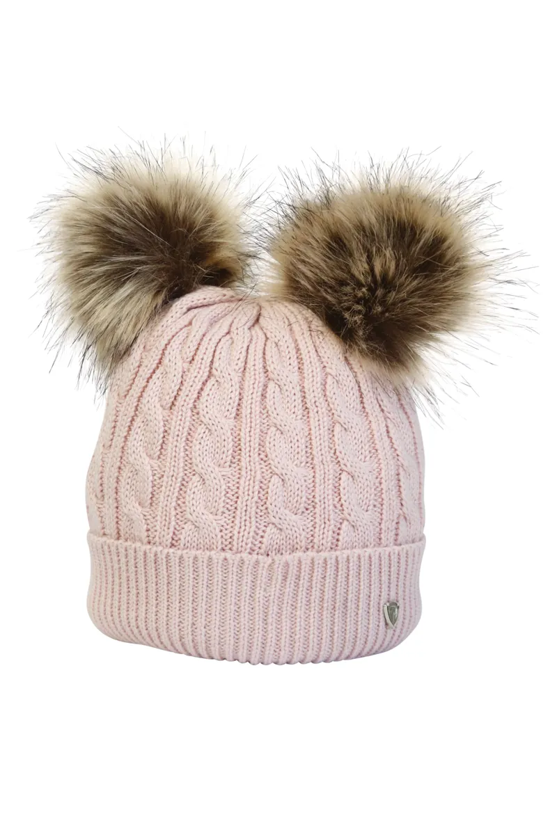Hy Equestrian Morzine Children's Bobble Hat - Blush one size
